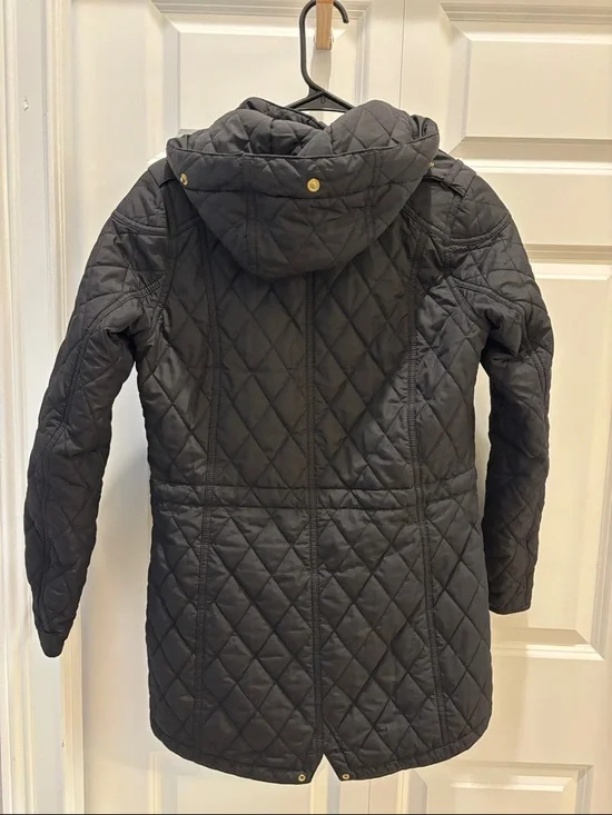 Barbour Black Quilted Hooded Puffer Jacket - Picture 7 of 8
